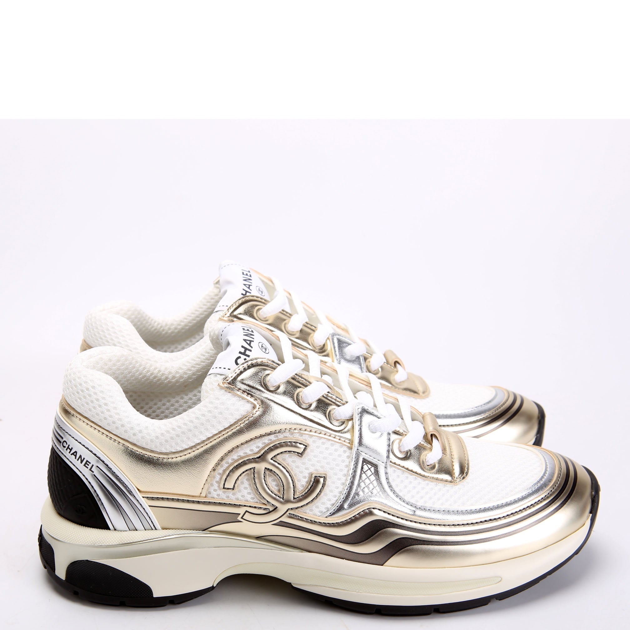 CC Mesh/Lambskin Trainers Size 40