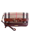 House Check Fold Over Wristlet Clutch