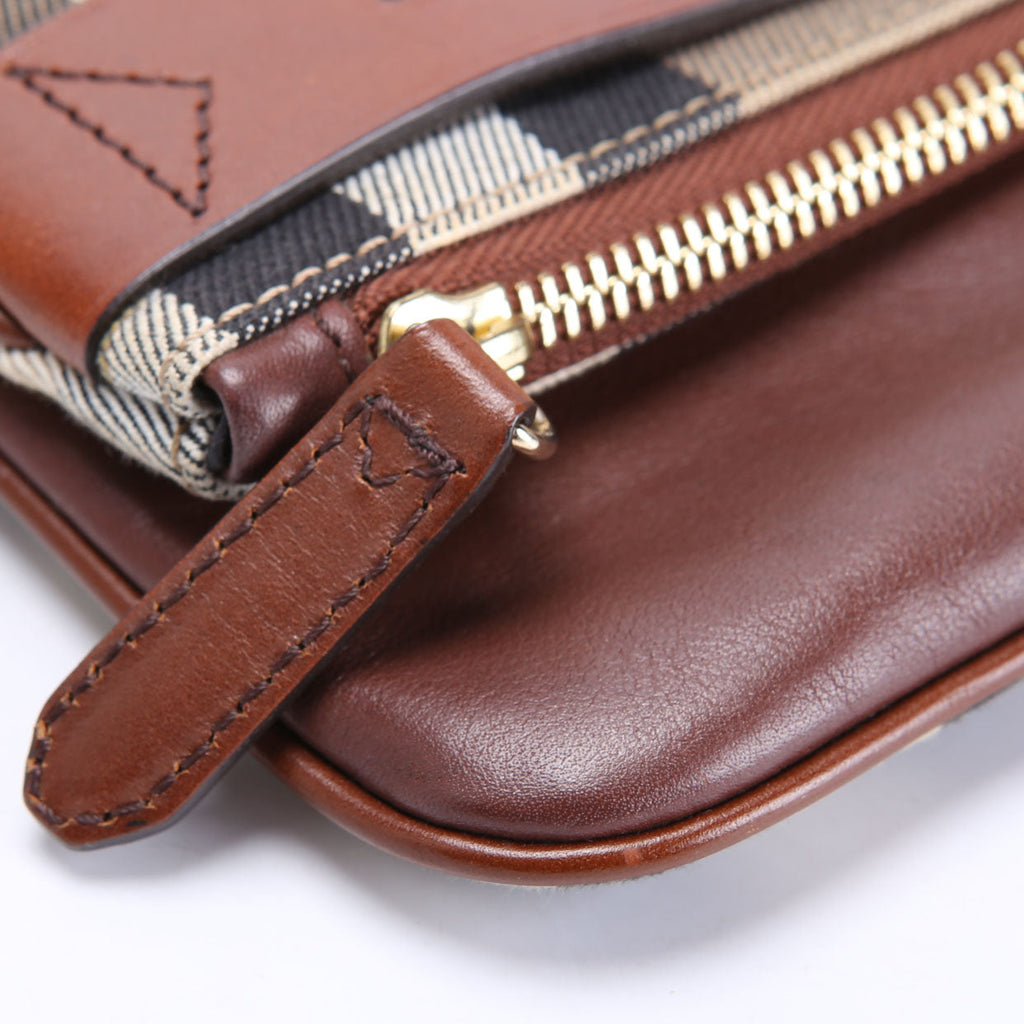 House Check Fold Over Wristlet Clutch