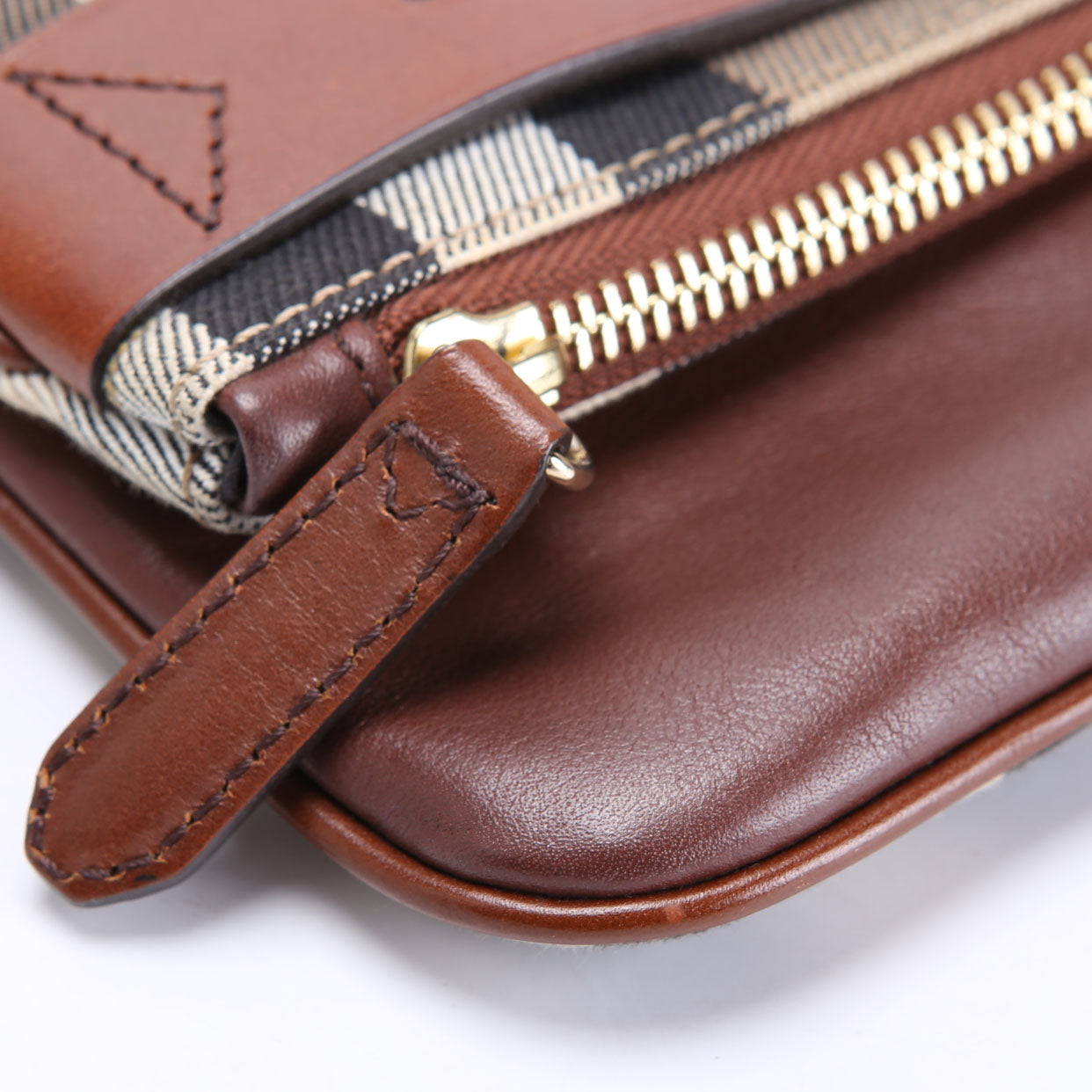 House Check Fold Over Wristlet Clutch