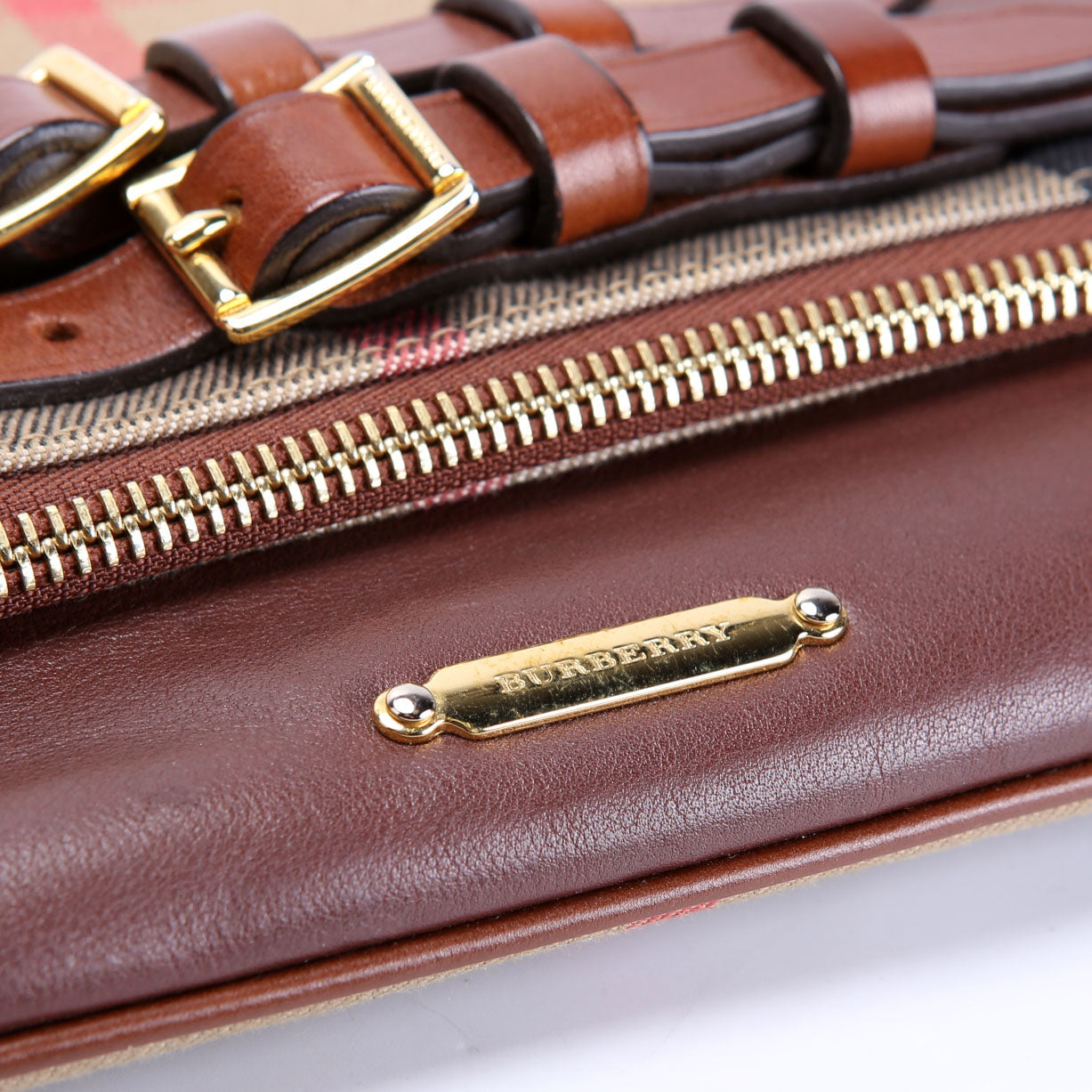 House Check Fold Over Wristlet Clutch