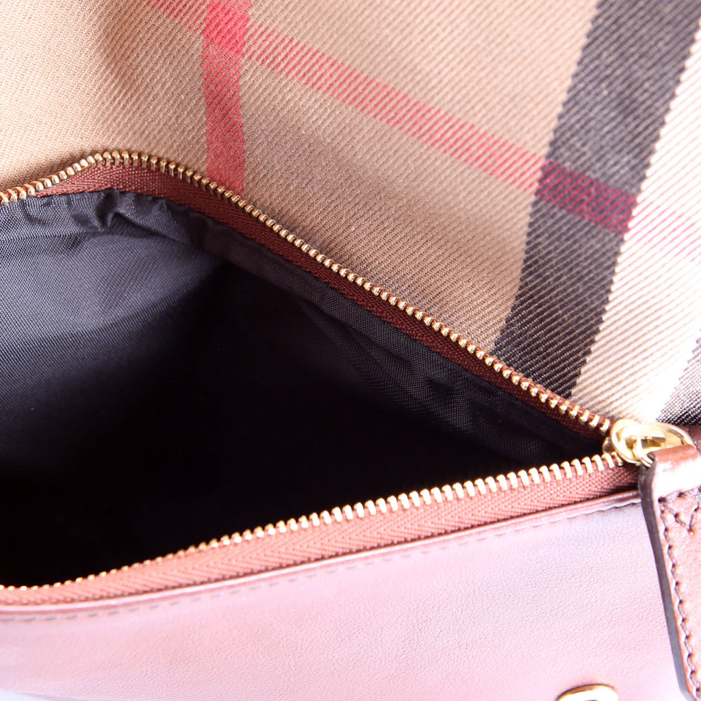 House Check Fold Over Wristlet Clutch