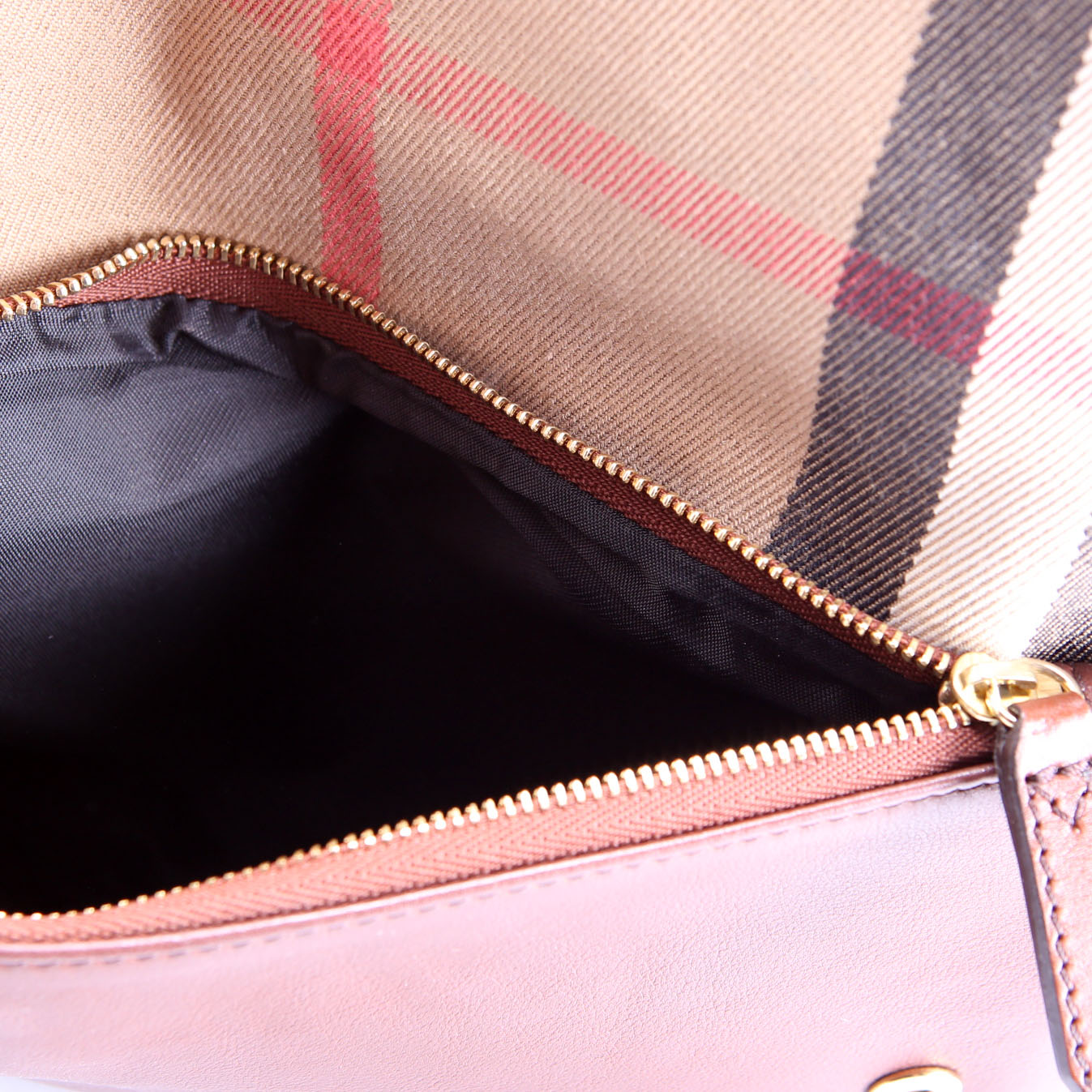 House Check Fold Over Wristlet Clutch
