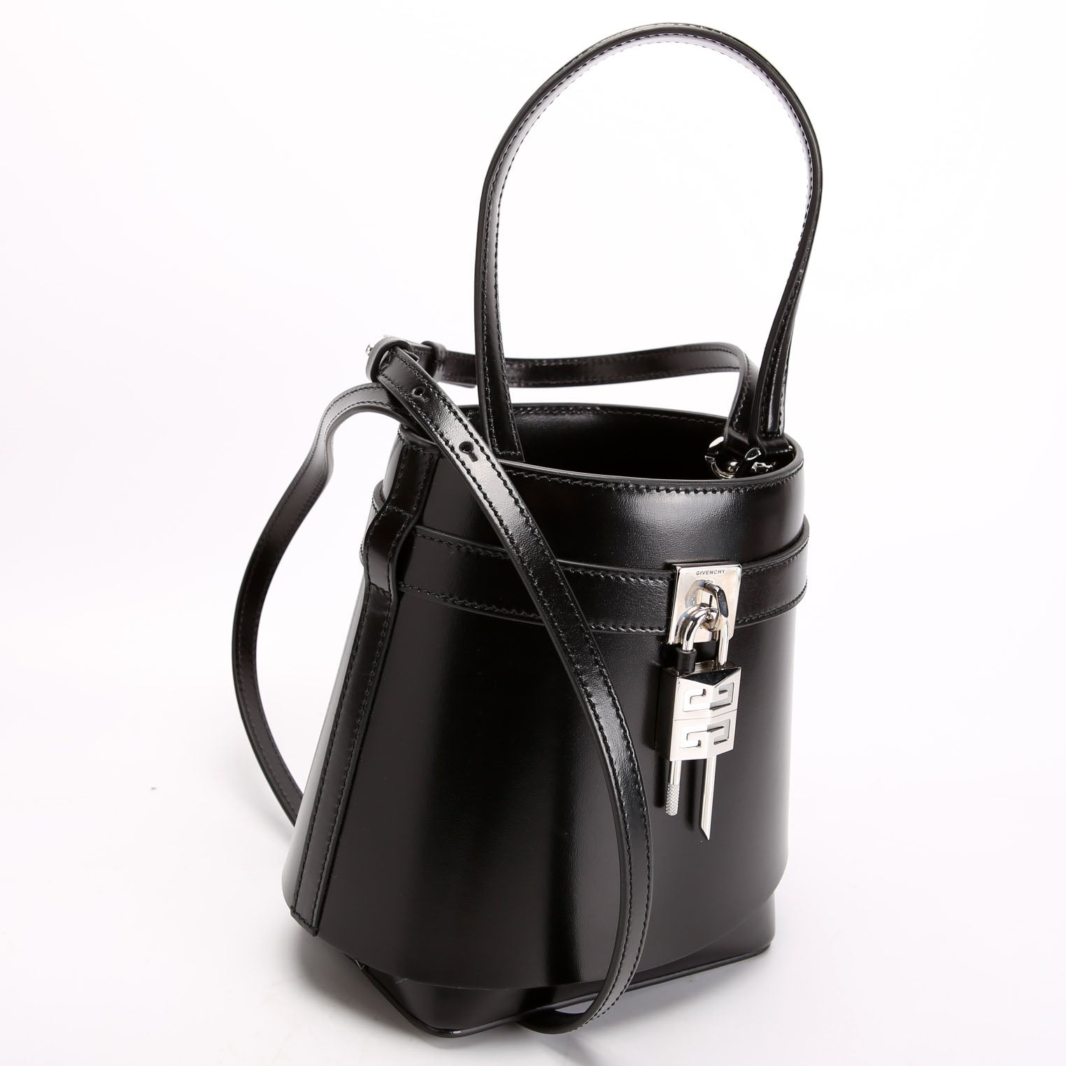 Shark Lock Bucket Bag Box Calfskin