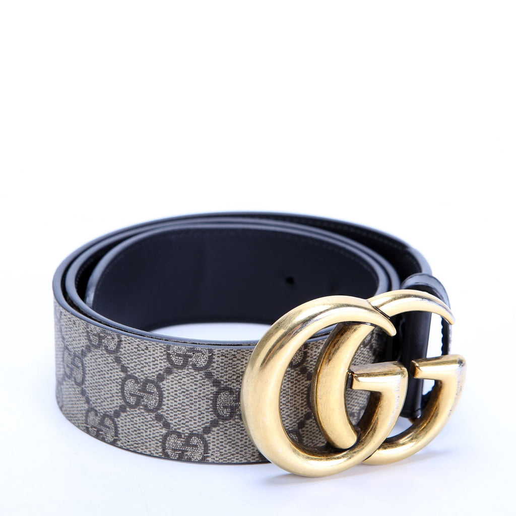 Gucci 400593 Marmont GG Supreme Belt Size 85/34 Black