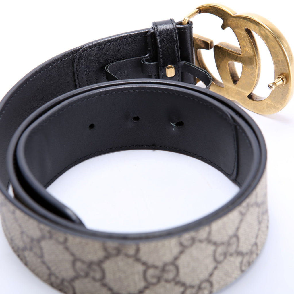 Gucci 400593 Marmont GG Supreme Belt Size 85/34 Black