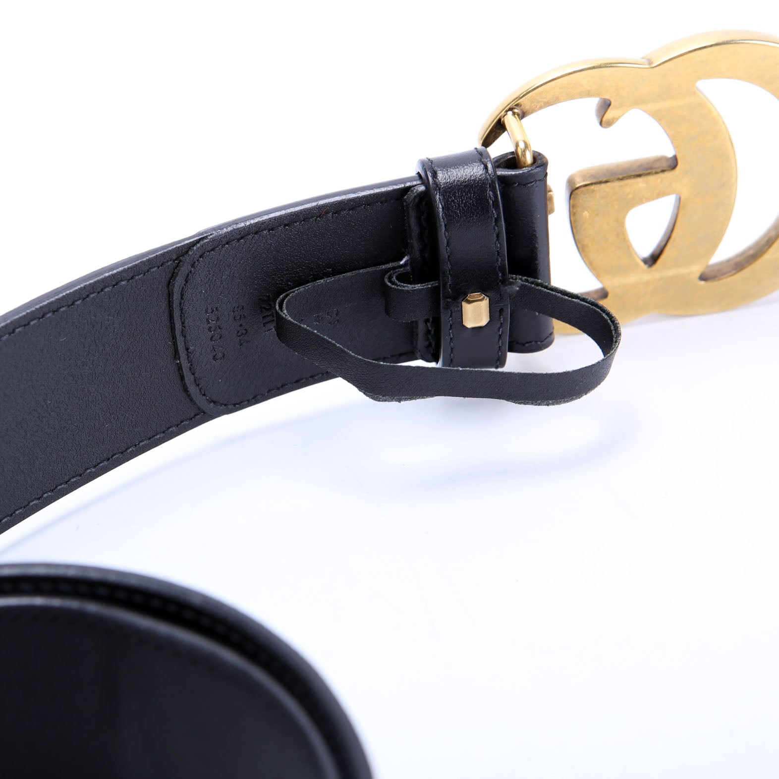 Gucci 400593 Marmont GG Supreme Belt Size 85/34 Black