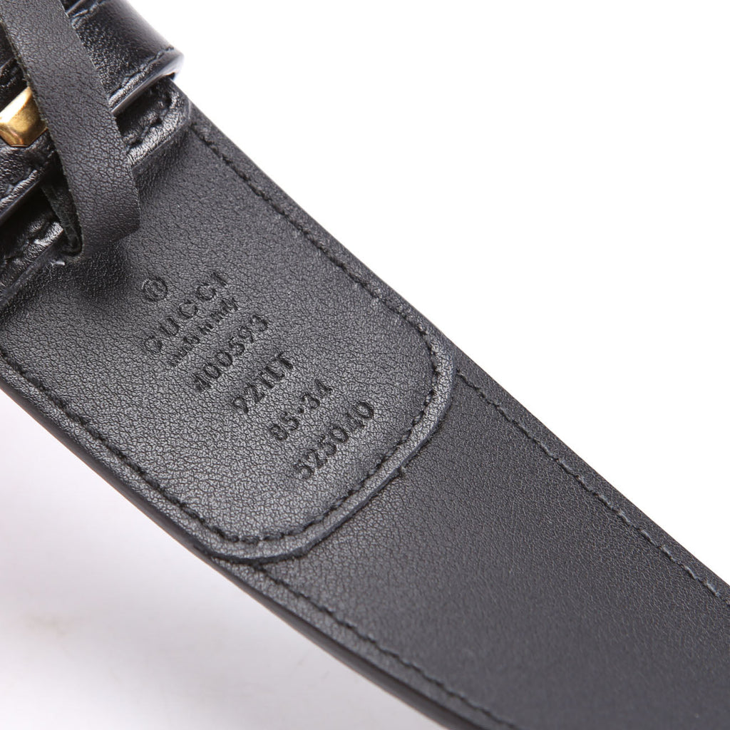 Gucci 400593 Marmont GG Supreme Belt Size 85/34 Black