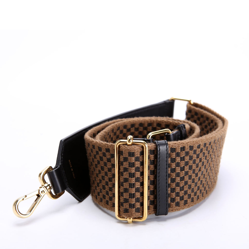 Fendi Strap You FF Checker Fabric Strap Brown/Black
