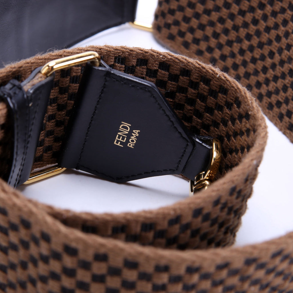 Fendi Strap You FF Checker Fabric Strap Brown/Black