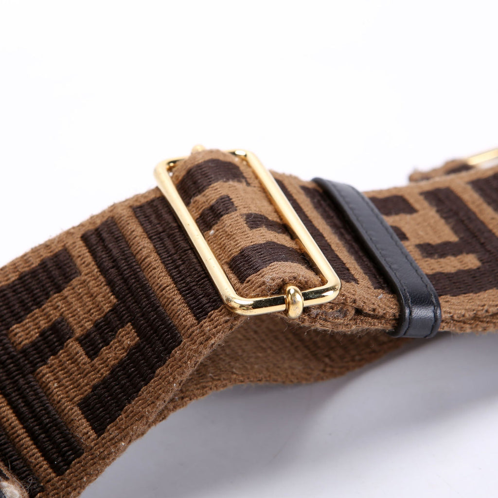 Fendi 8AV386 Strap You FF Fabric Strap Brown/Black