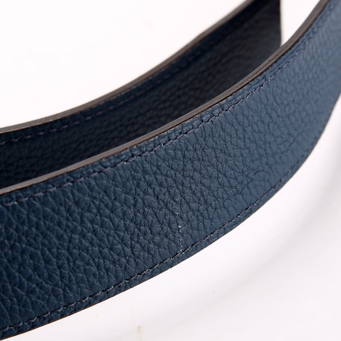 Hermes Quentin Reversible Leather Belt Size 100 Blue/Black