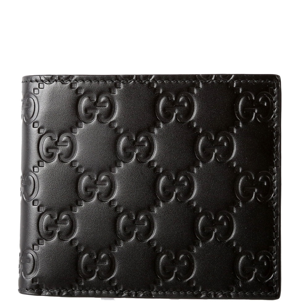 779836 GG Emblem Bi-Fold Wallet Black