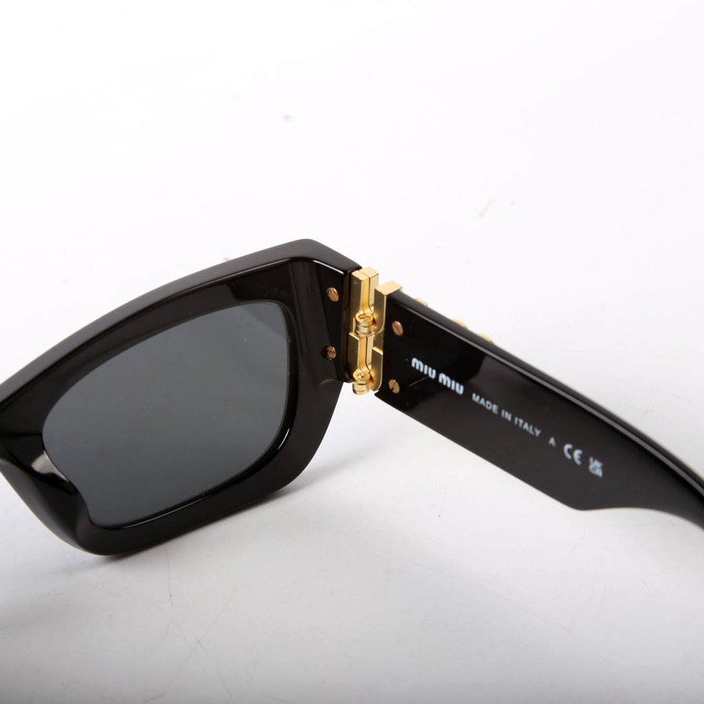 SMU09W Miu Glimpse Sunglasses Black/Gold