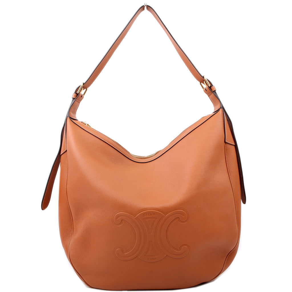 Triomphe Heloise Medium Shoulder Calfskin Brown