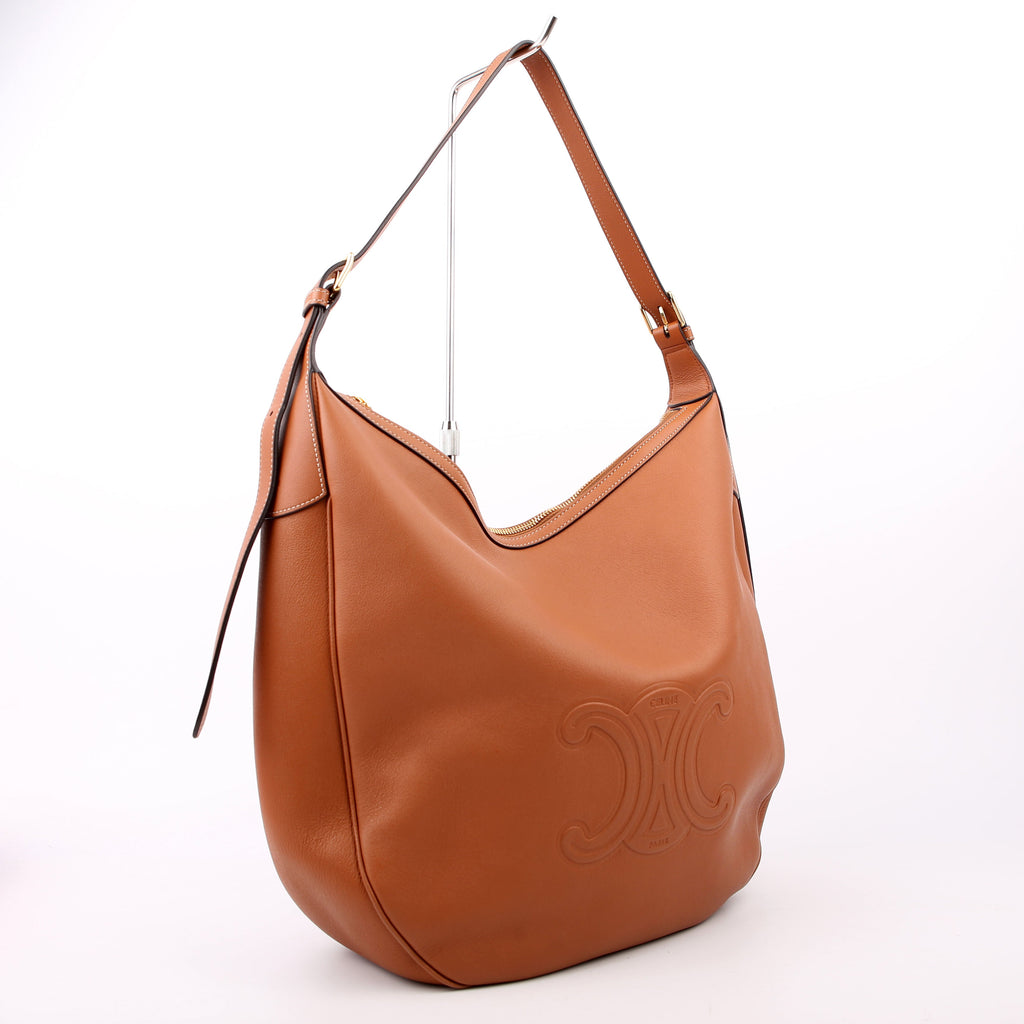 Triomphe Heloise Medium Shoulder Calfskin Brown
