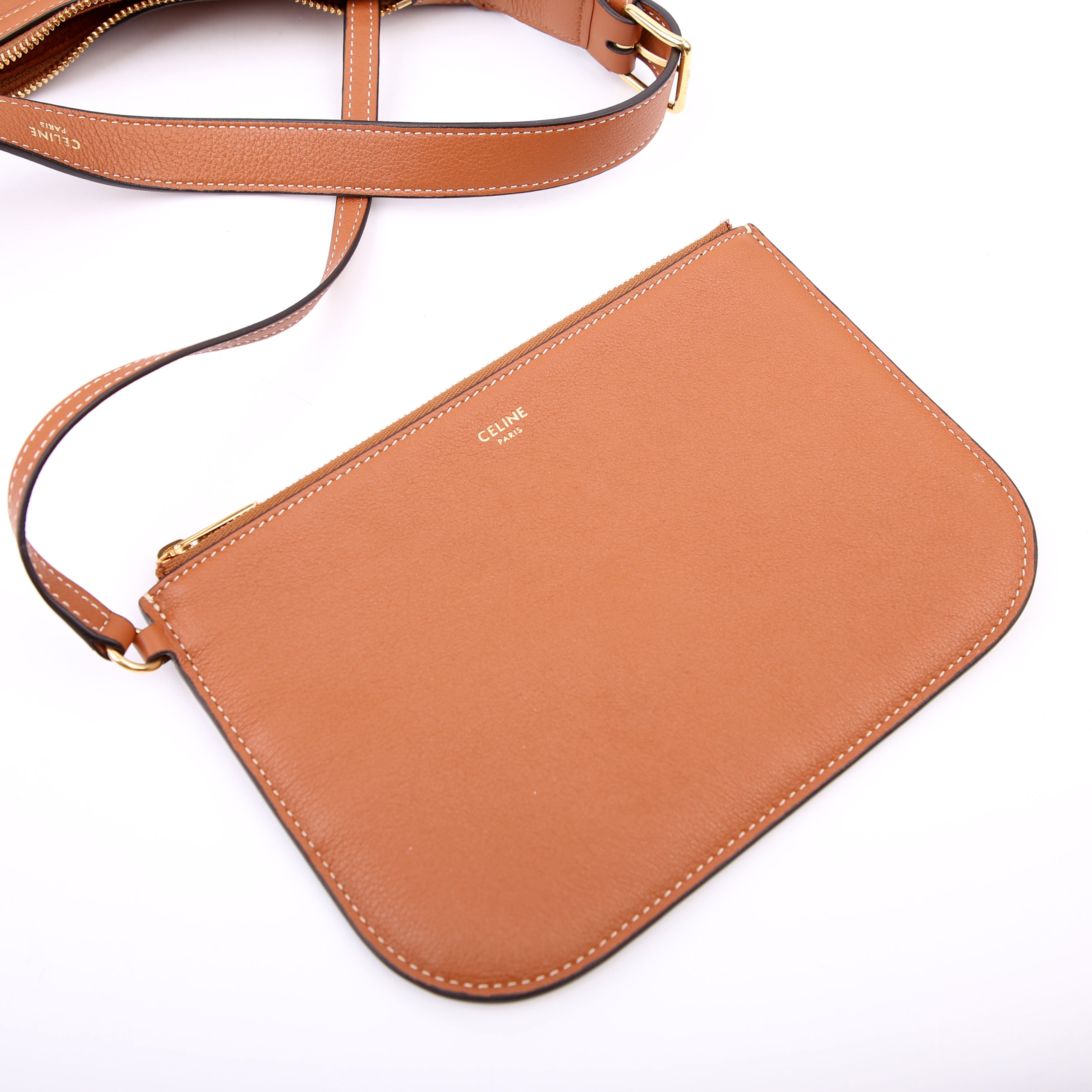 Triomphe Heloise Medium Shoulder Calfskin Brown