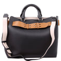 Belt Tote Bag Medium Leather Black