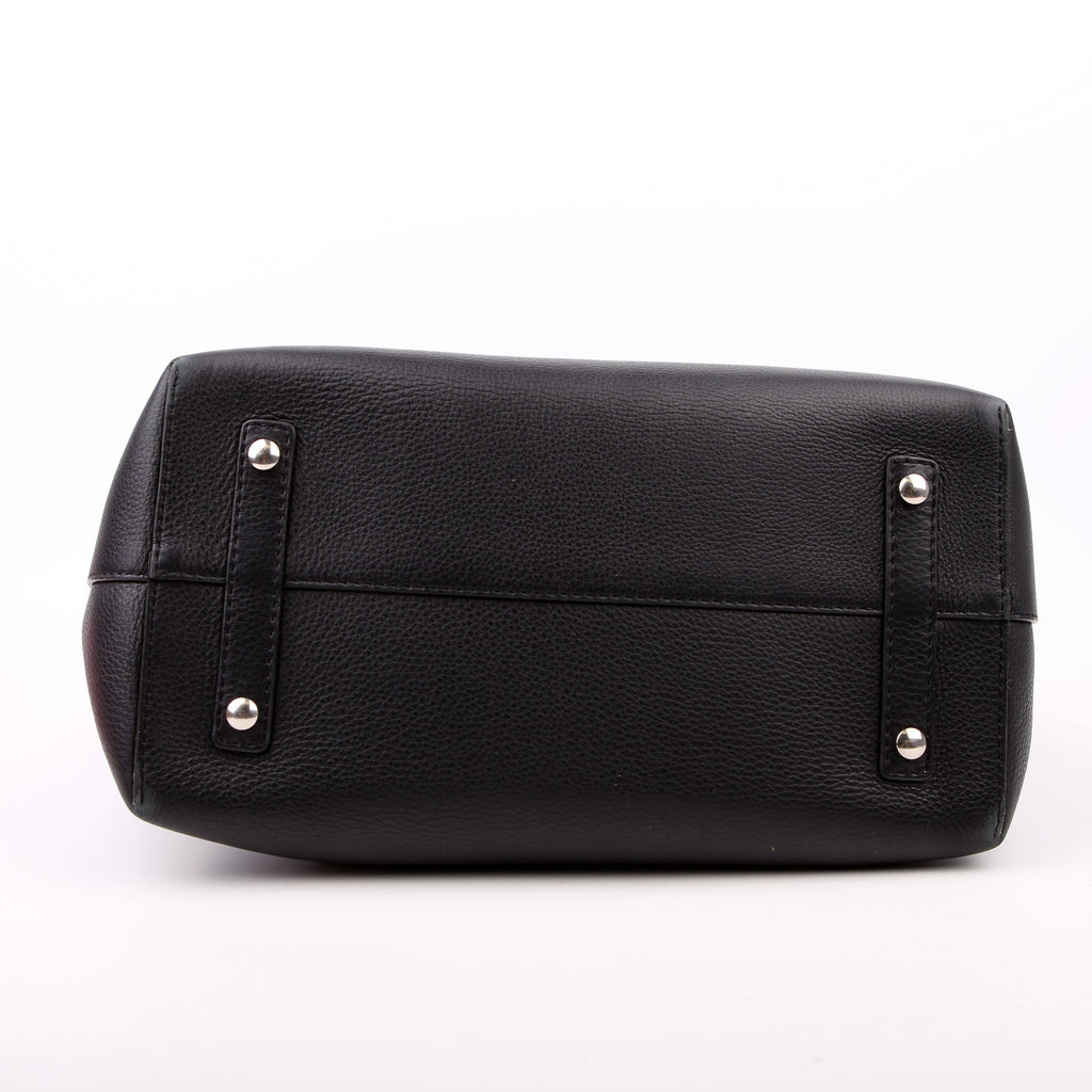 Belt Tote Bag Medium Leather Black