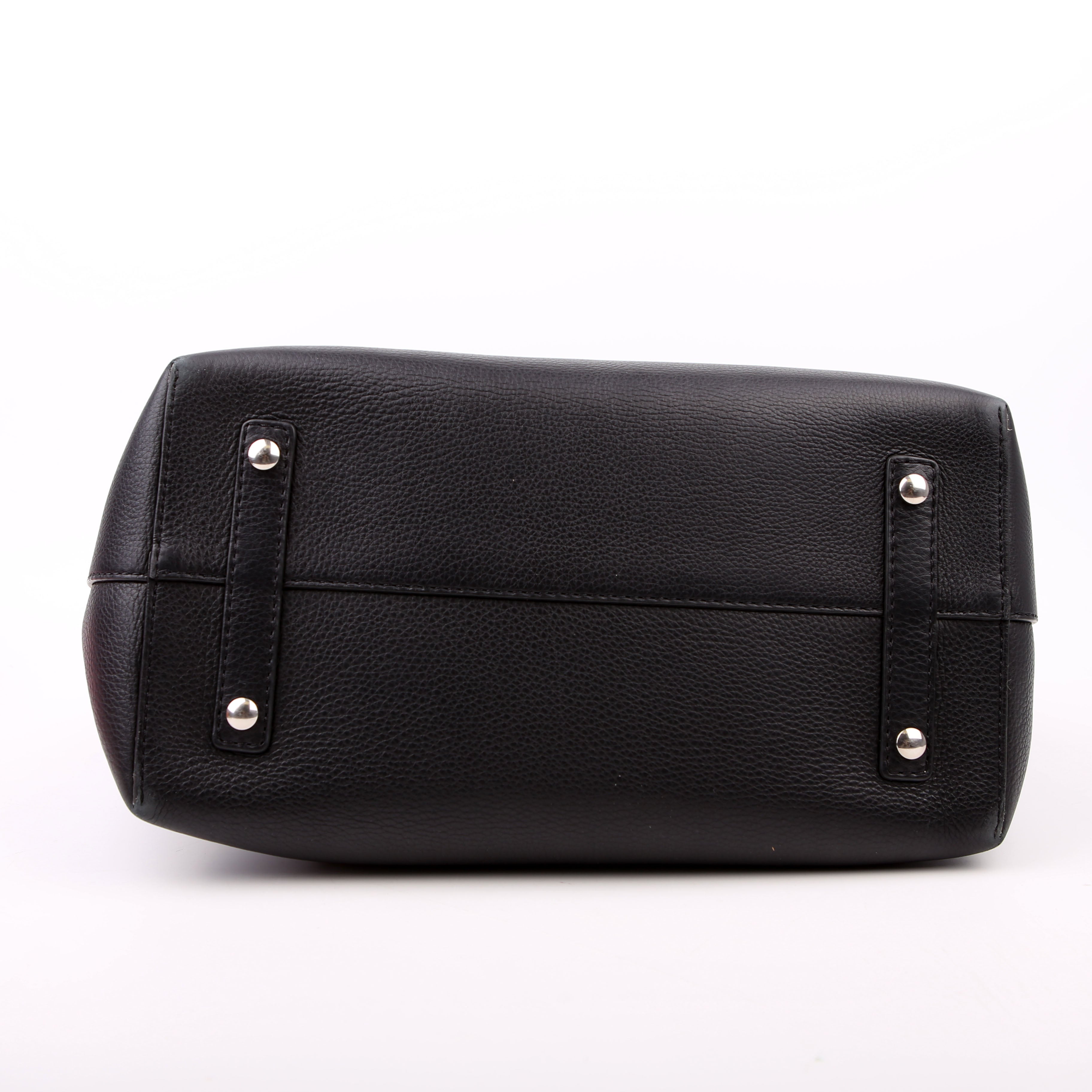 Belt Tote Bag Medium Leather Black