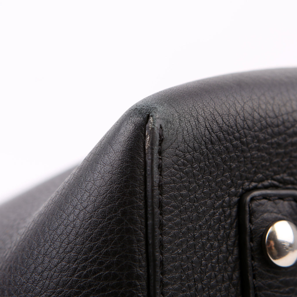 Belt Tote Bag Medium Leather Black