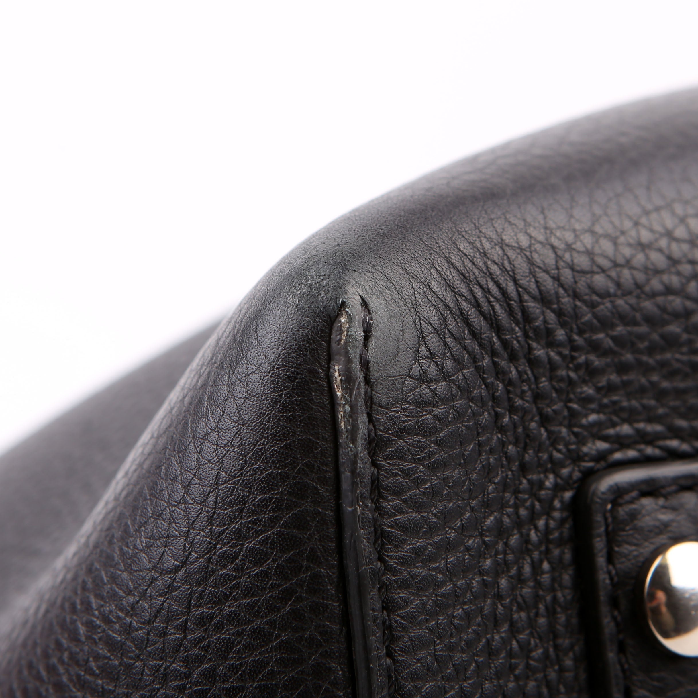 Belt Tote Bag Medium Leather Black