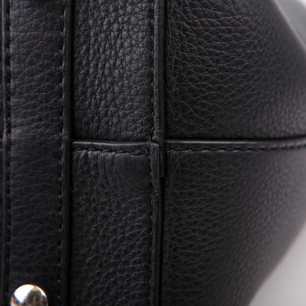 Belt Tote Bag Medium Leather Black