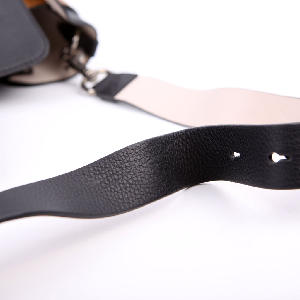 Belt Tote Bag Medium Leather Black