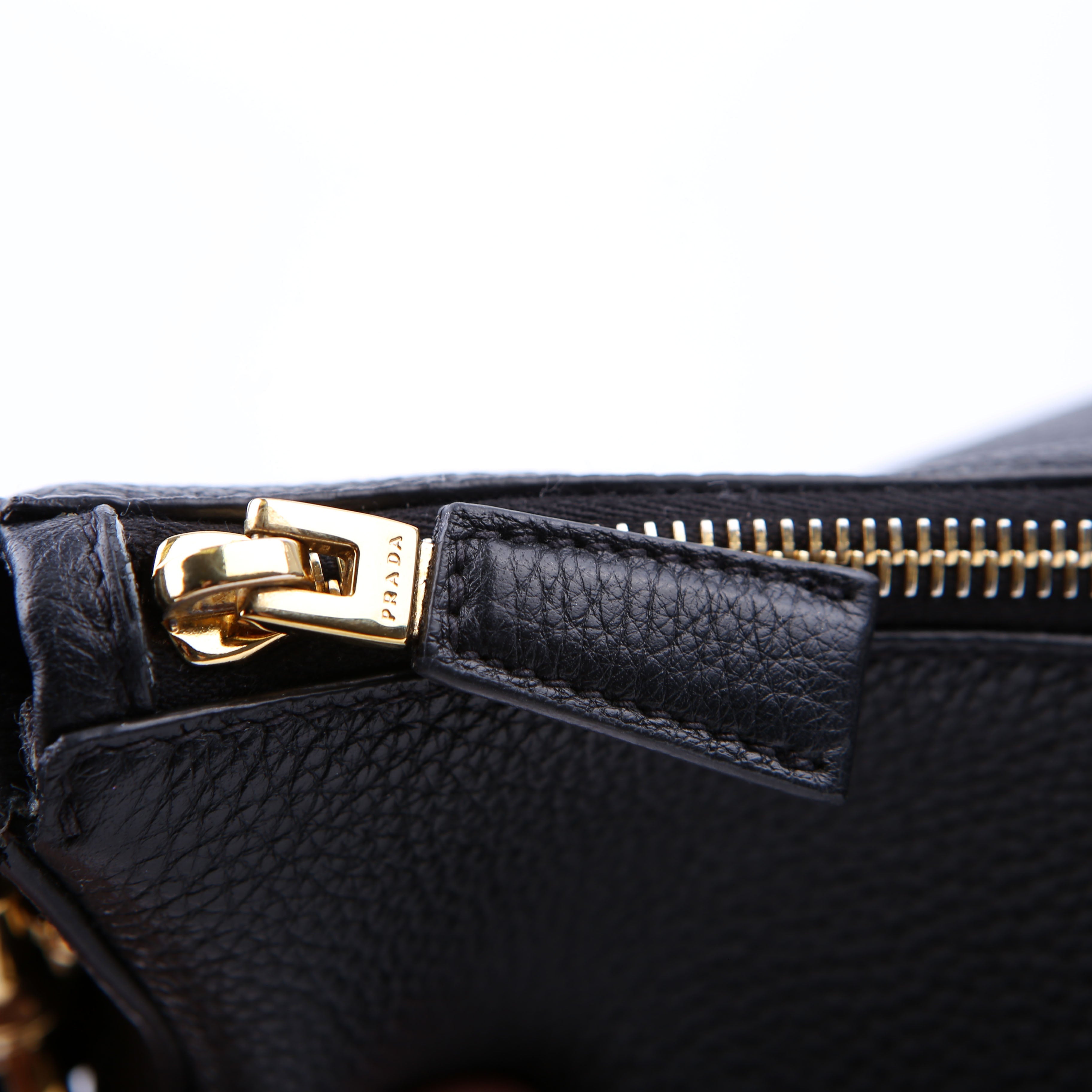 Prada Vitello Daino Soft Leather Crossbody Black