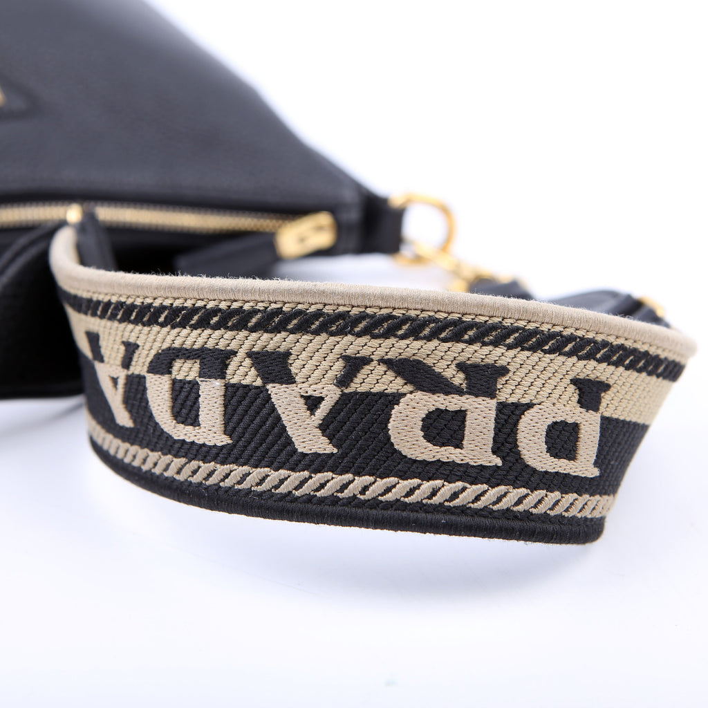 Prada Vitello Daino Soft Leather Crossbody Black