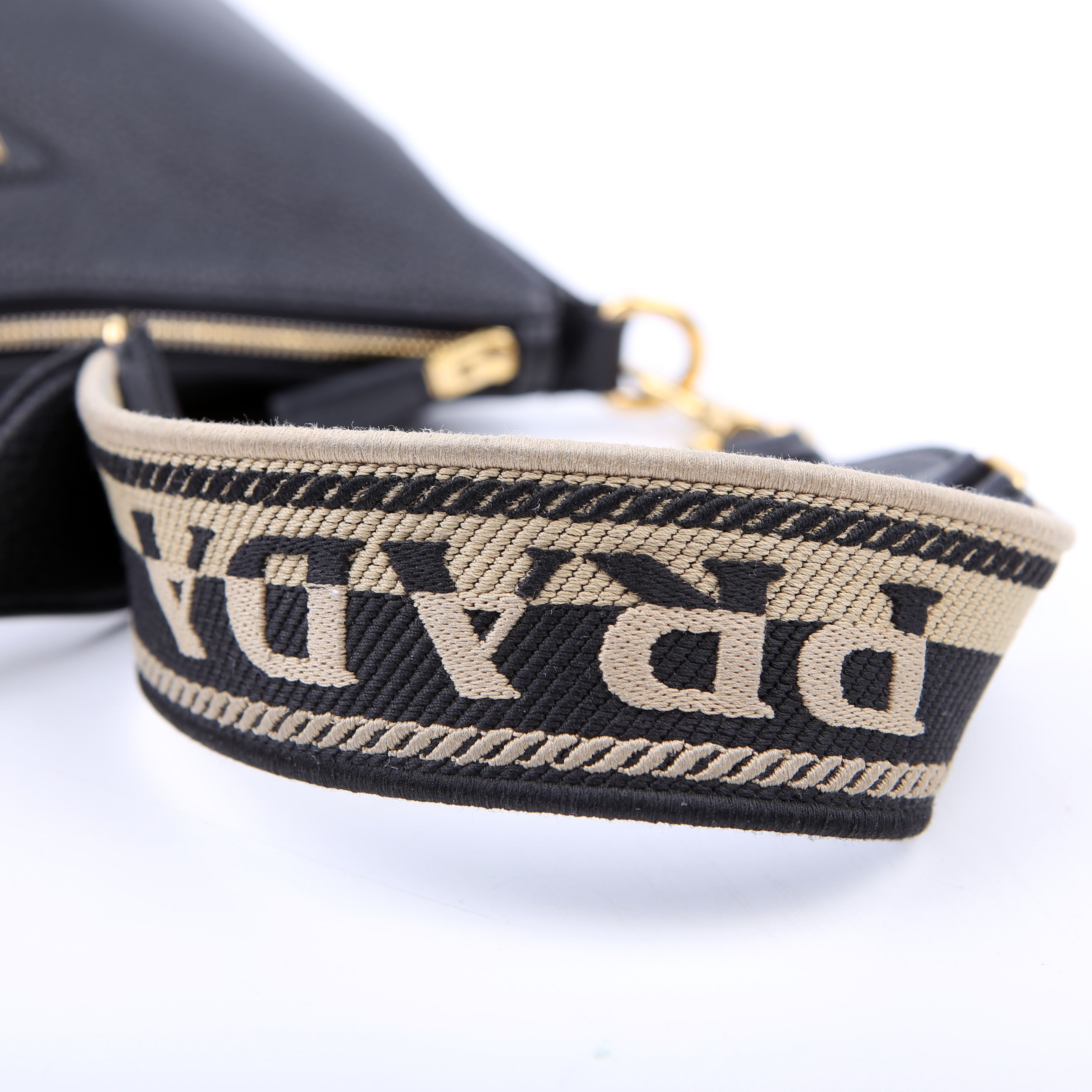 Prada Vitello Daino Soft Leather Crossbody Black