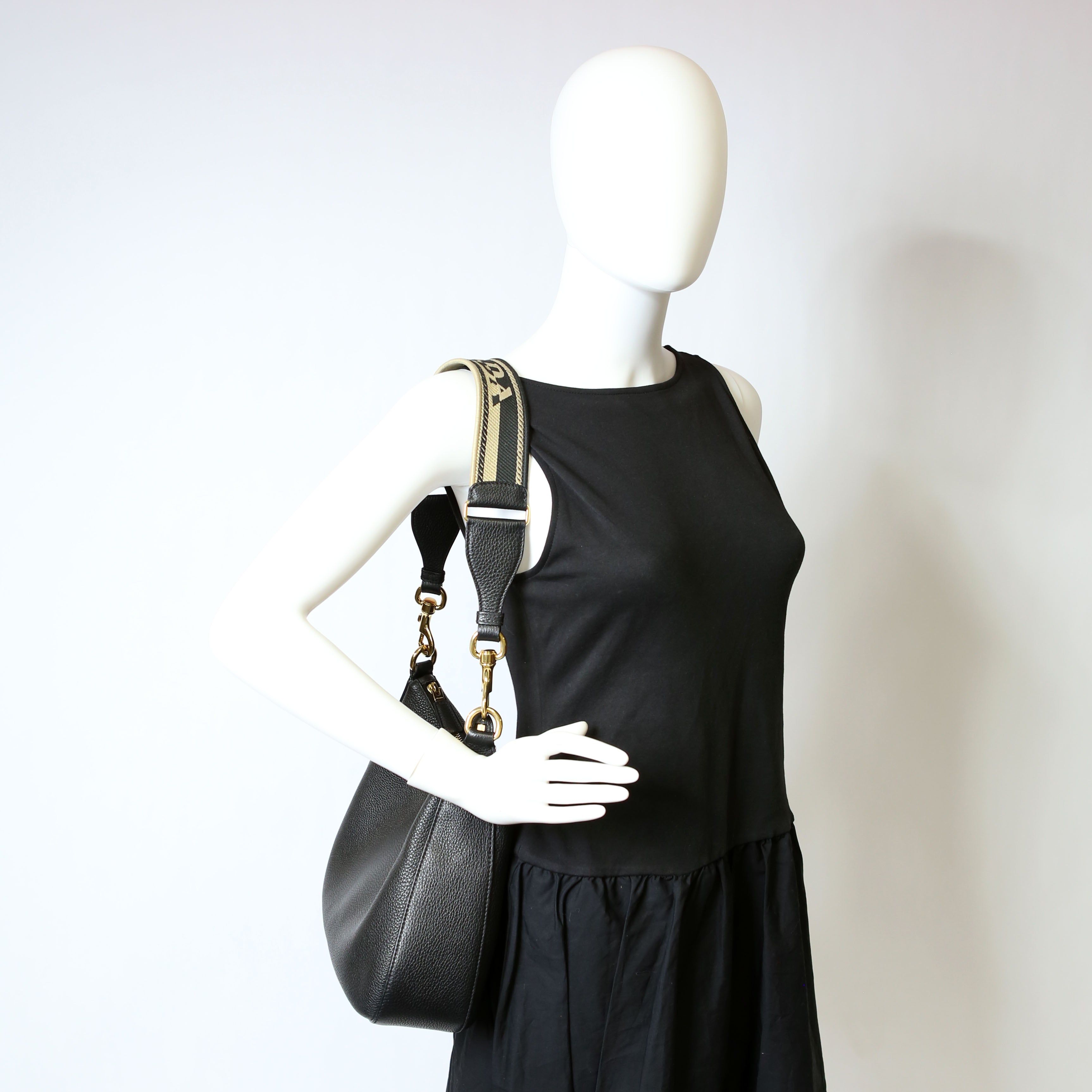 Prada Vitello Daino Soft Leather Crossbody Black