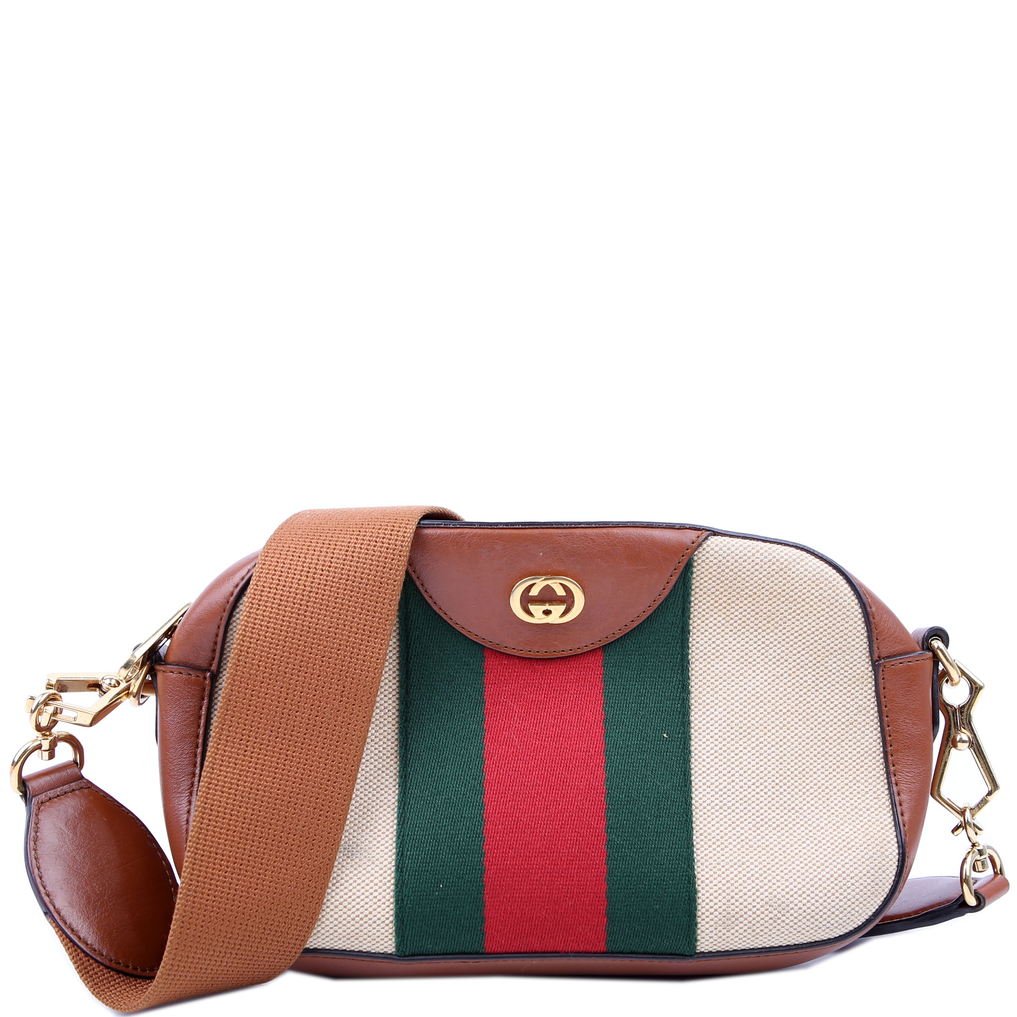575073 Vintage Web Camera Bag Tan