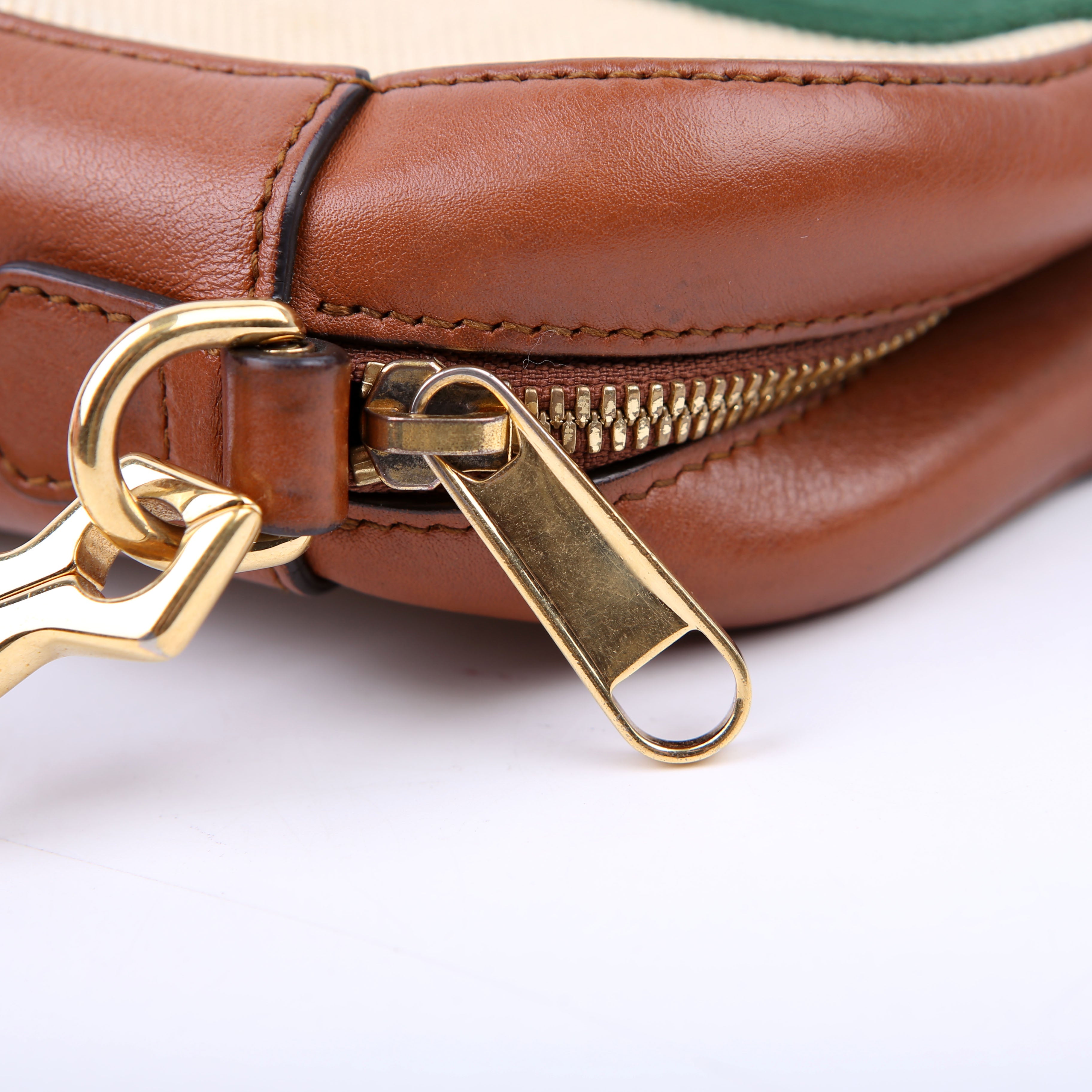 575073 Vintage Web Camera Bag Tan