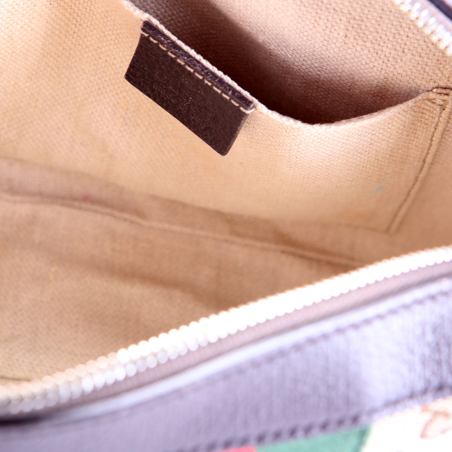 Gucci 412008 GG Canvas Bee Camera Bag Brown