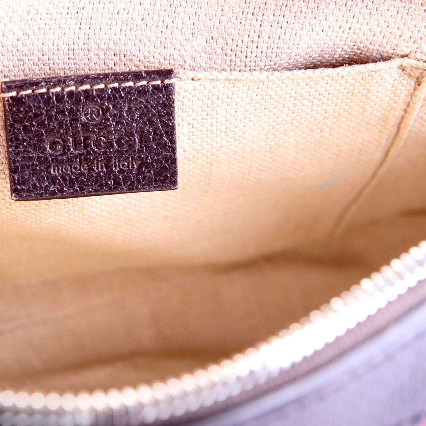 Gucci 412008 GG Canvas Bee Camera Bag Brown