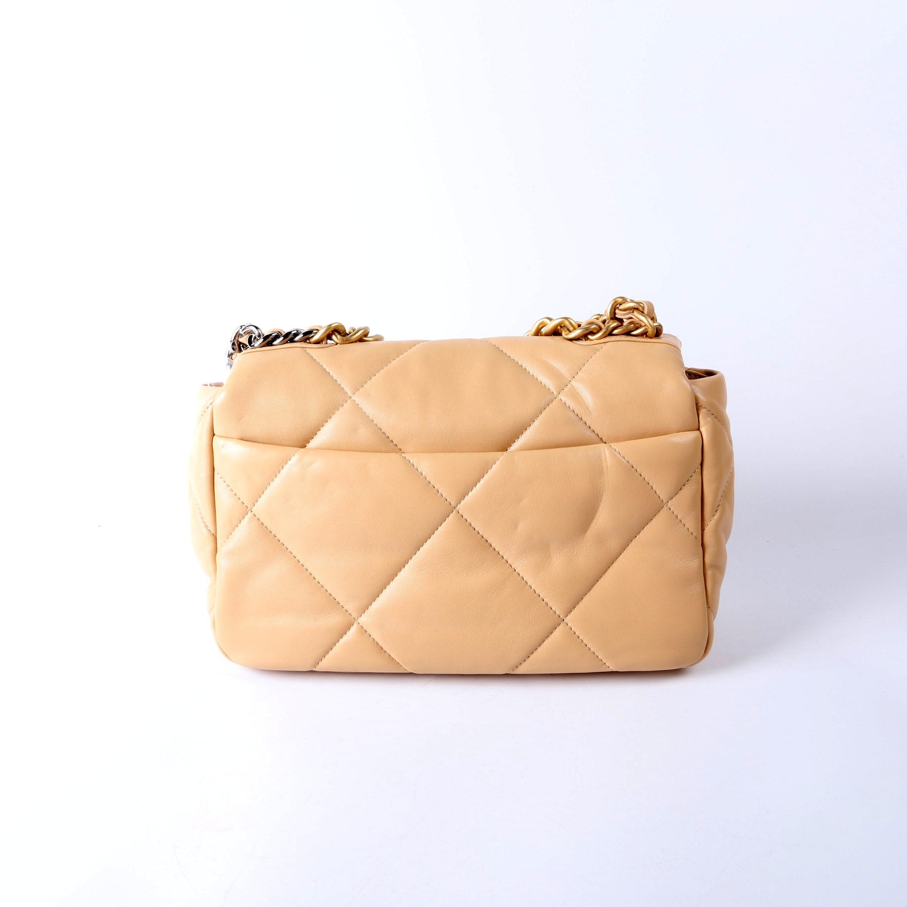 Quilted Lambskin 19 Medium Flap RFID Tan