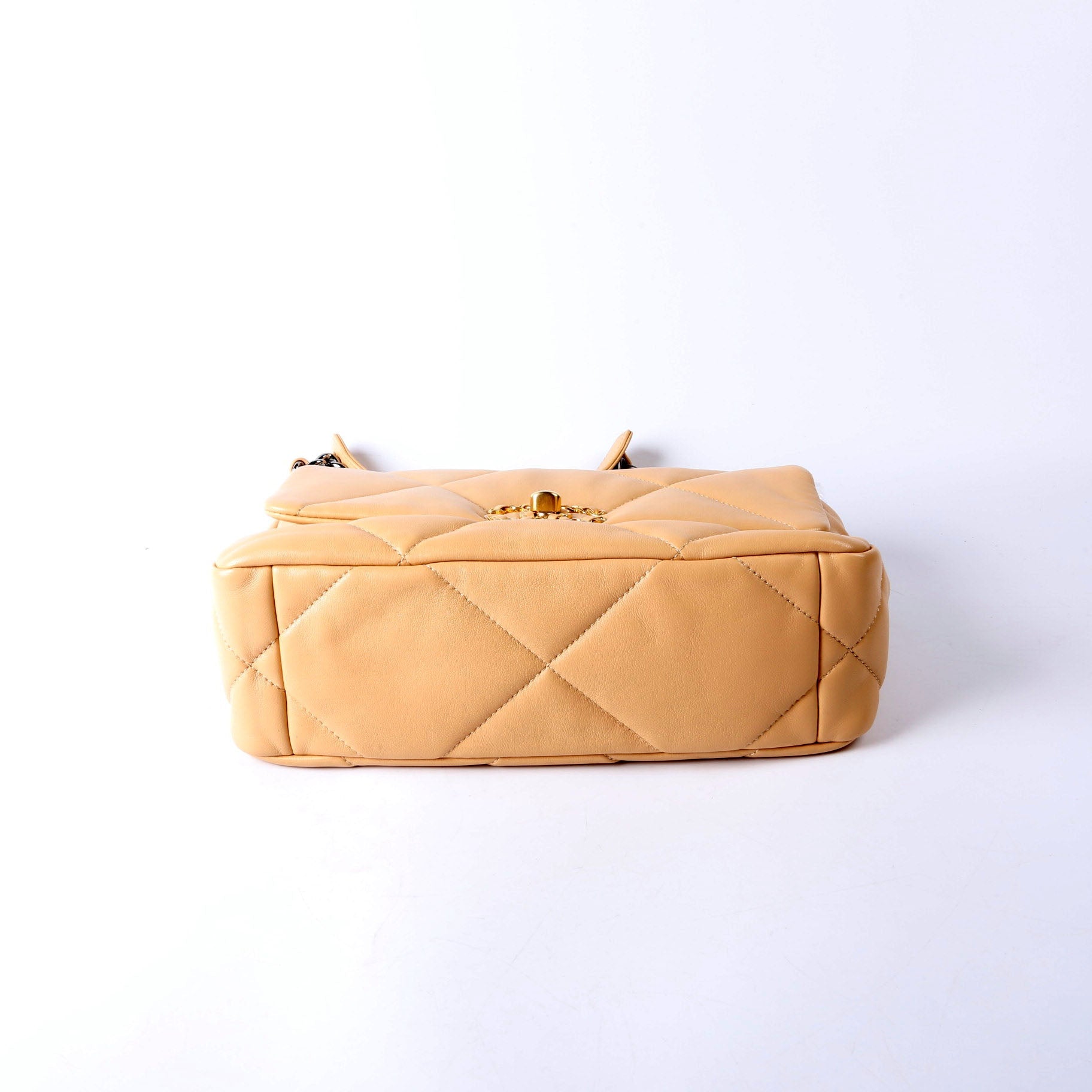 Quilted Lambskin 19 Medium Flap RFID Tan