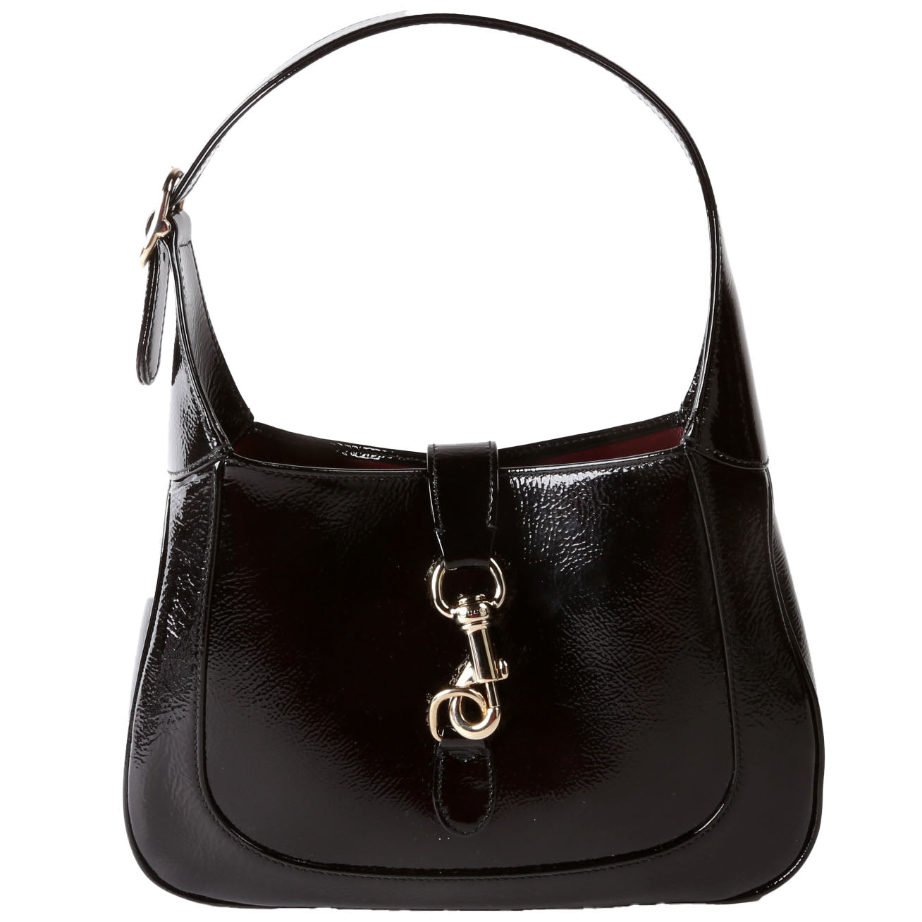 Gucci 782849 Jackie Patent Shoulder Bag Small Black