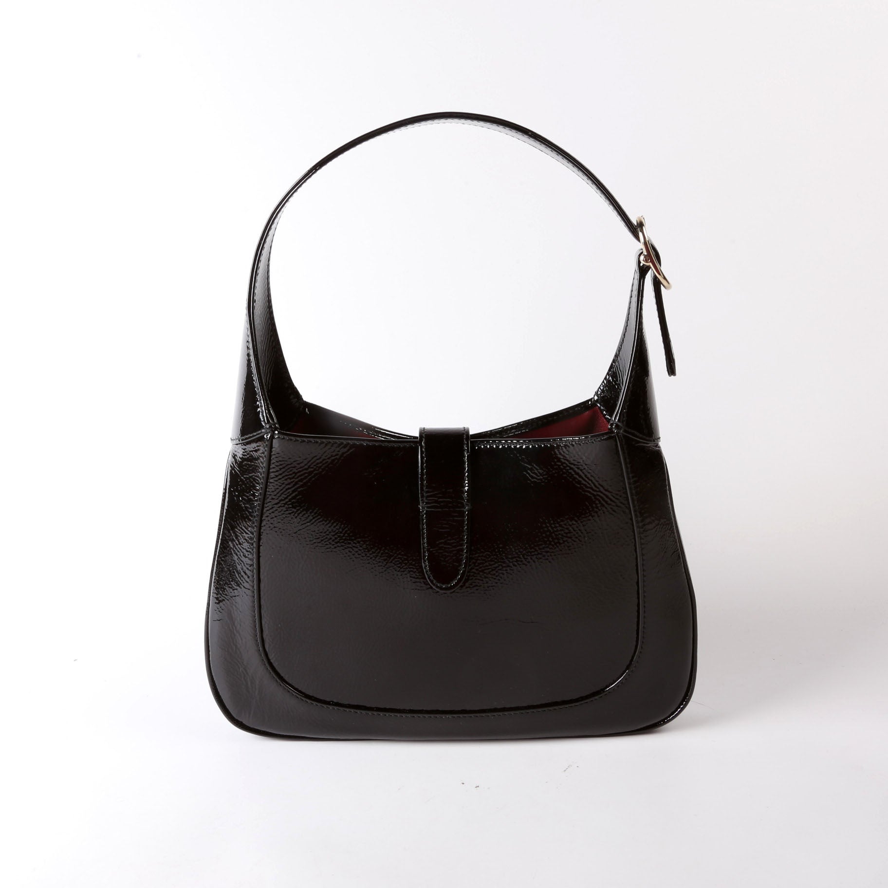 Gucci 782849 Jackie Patent Shoulder Bag Small Black