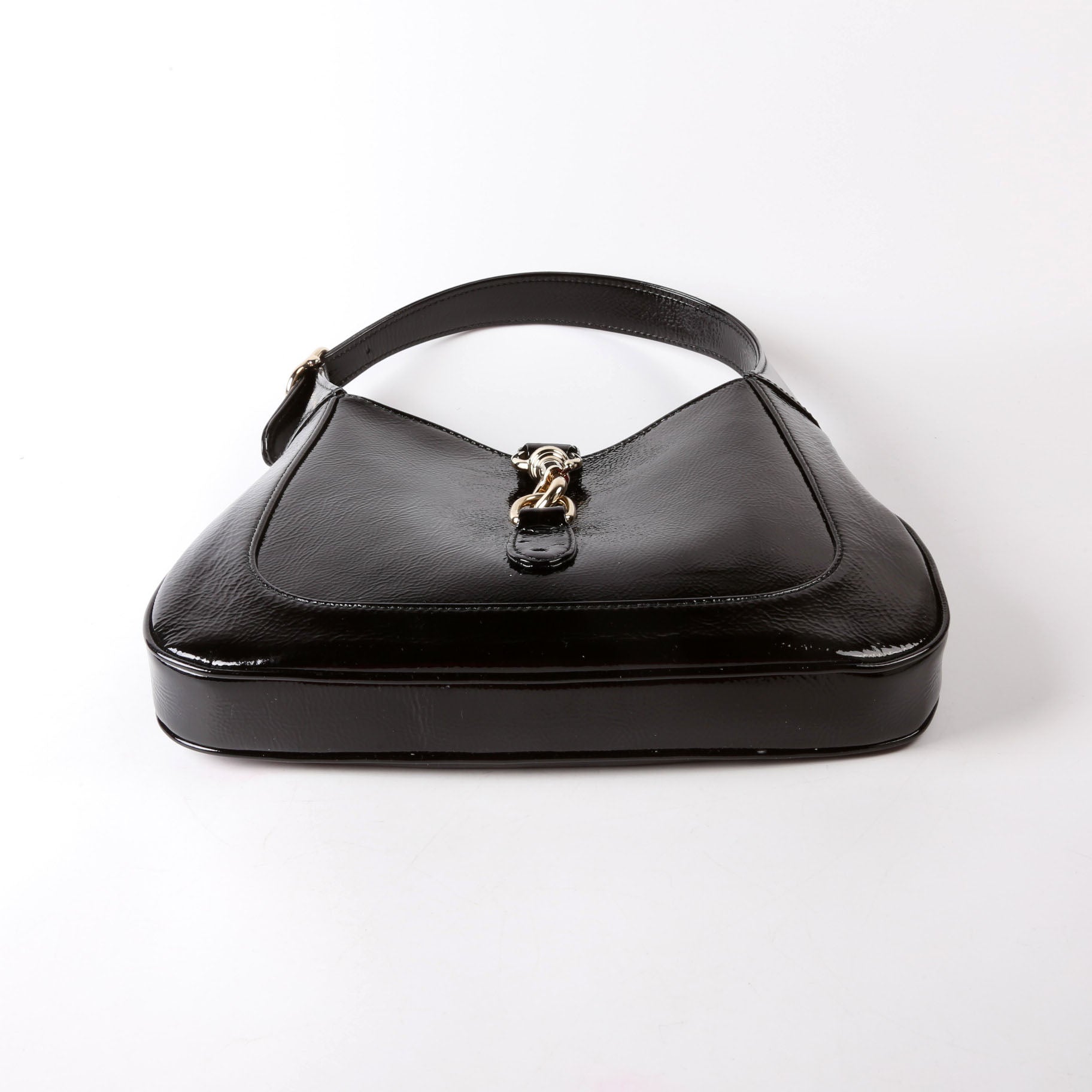 Gucci 782849 Jackie Patent Shoulder Bag Small Black