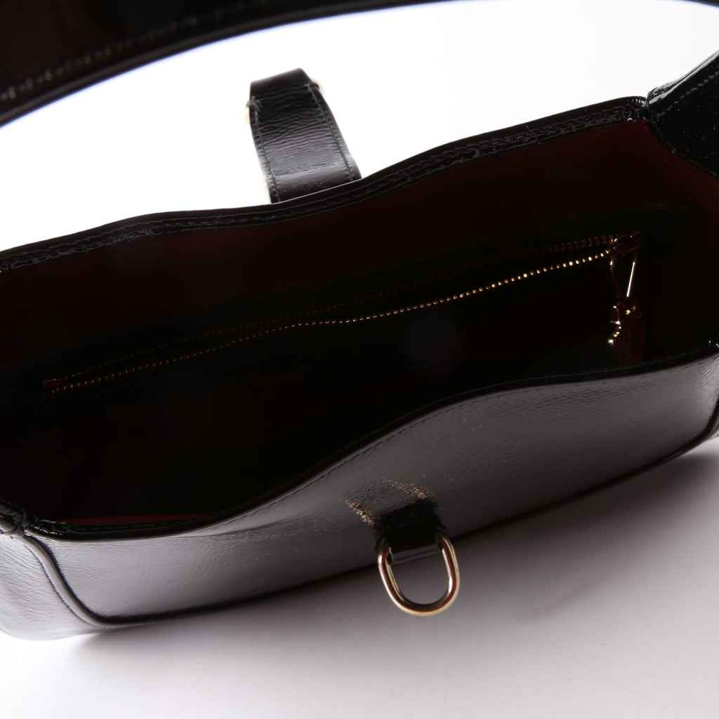 Gucci 782849 Jackie Patent Shoulder Bag Small Black