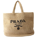 Prada Yarn Raffia Embroidered Tote