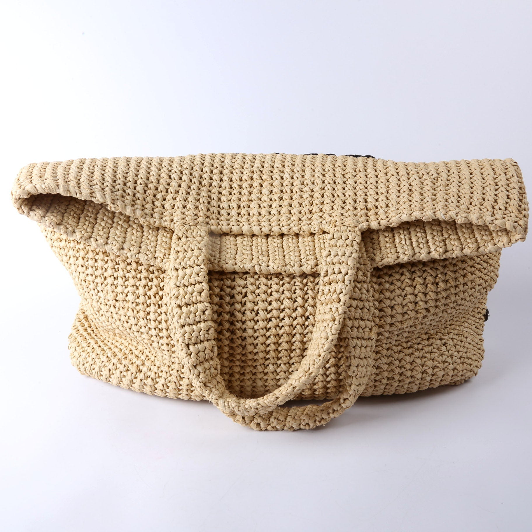 Prada Yarn Raffia Embroidered Tote