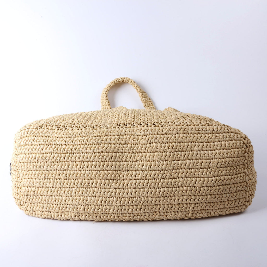 Prada Yarn Raffia Embroidered Tote