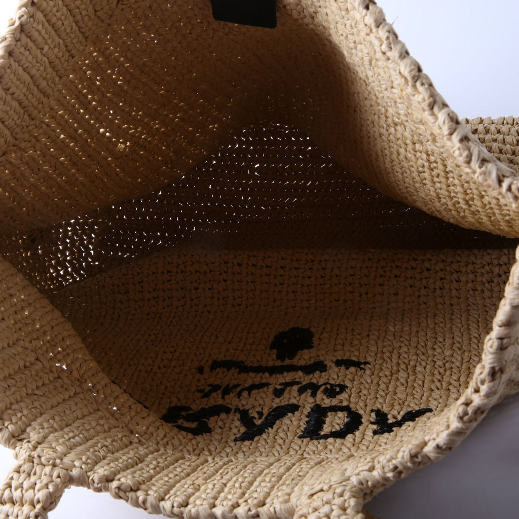 Prada Yarn Raffia Embroidered Tote