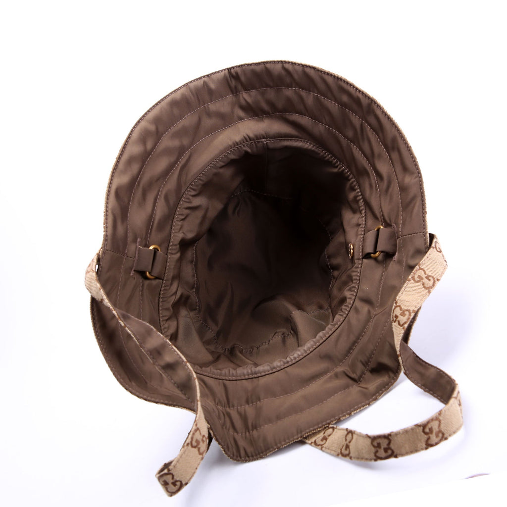 626917 GG Canvas/Nylon Reversible Bucket Hat Size Large (59CM) Tan