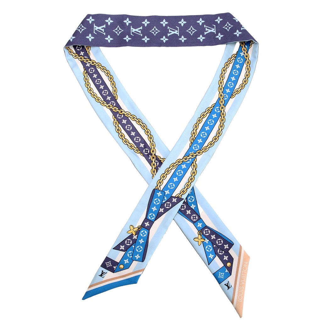 Bow BB Bandeau Silk Scarf Blue