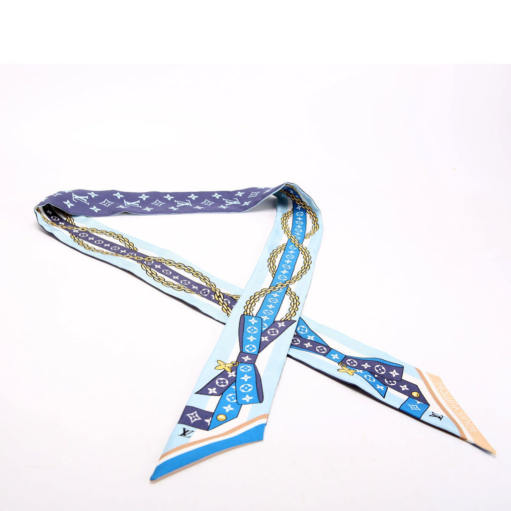 Bow BB Bandeau Silk Scarf Blue