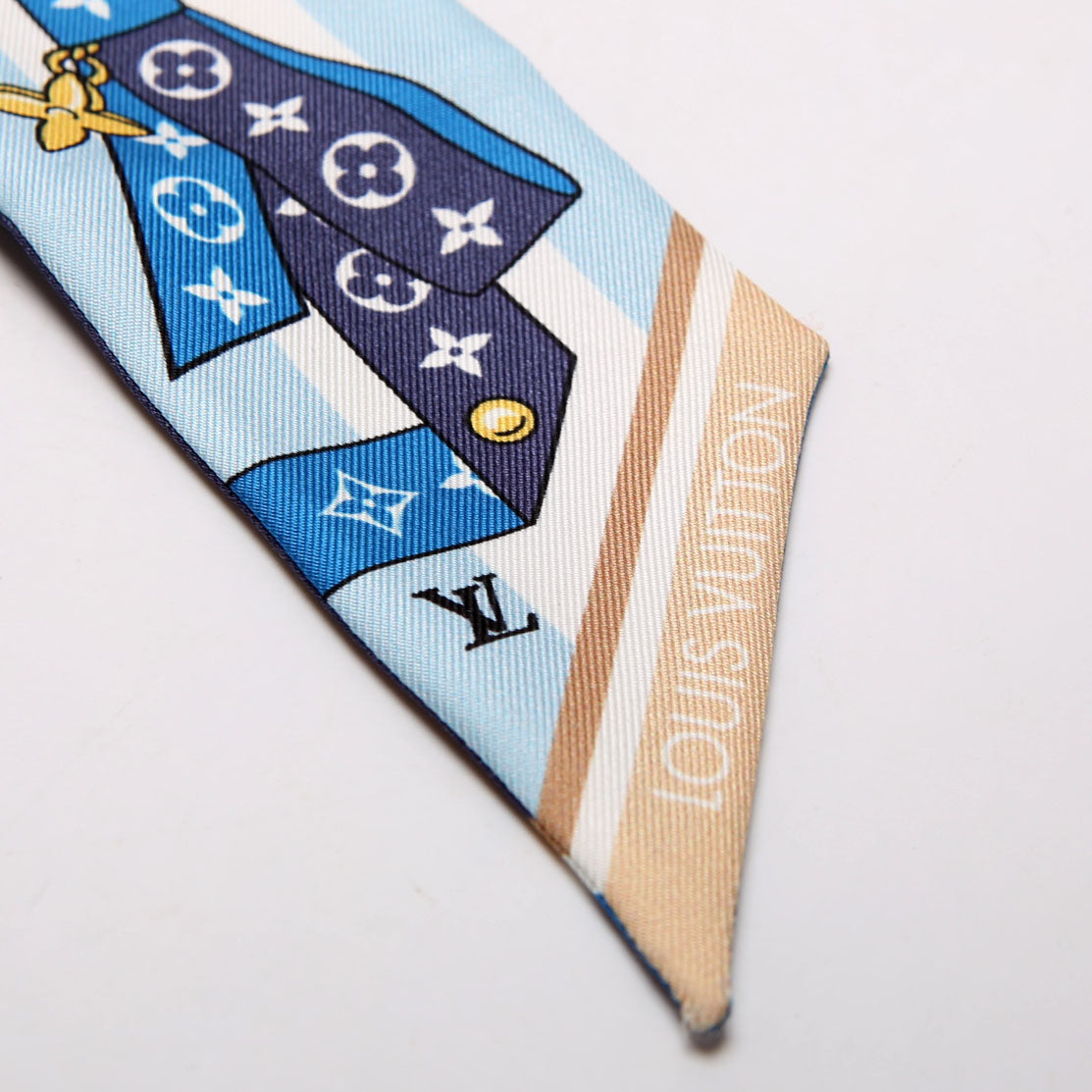 Bow BB Bandeau Silk Scarf Blue